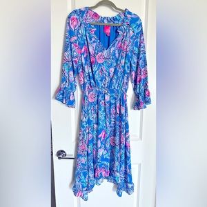 Lilly Pulitzer 3/4 Sleeve Dress with asymmetrical bottoms